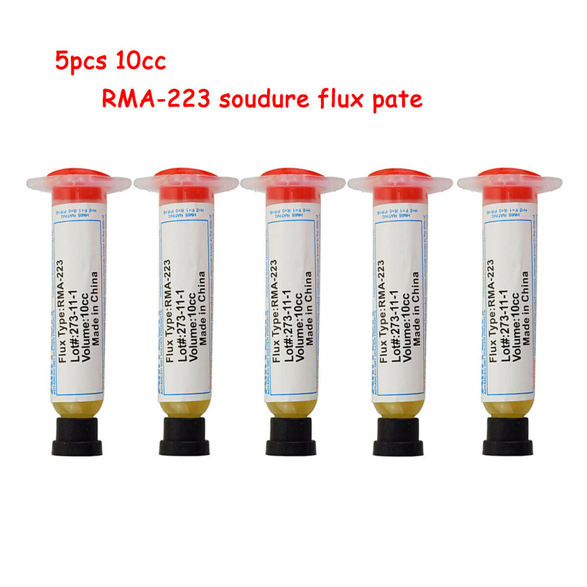 5Pcs/Set BGA SMD Soldering Paste Flux Grease,Volume 10cc, RMA-223