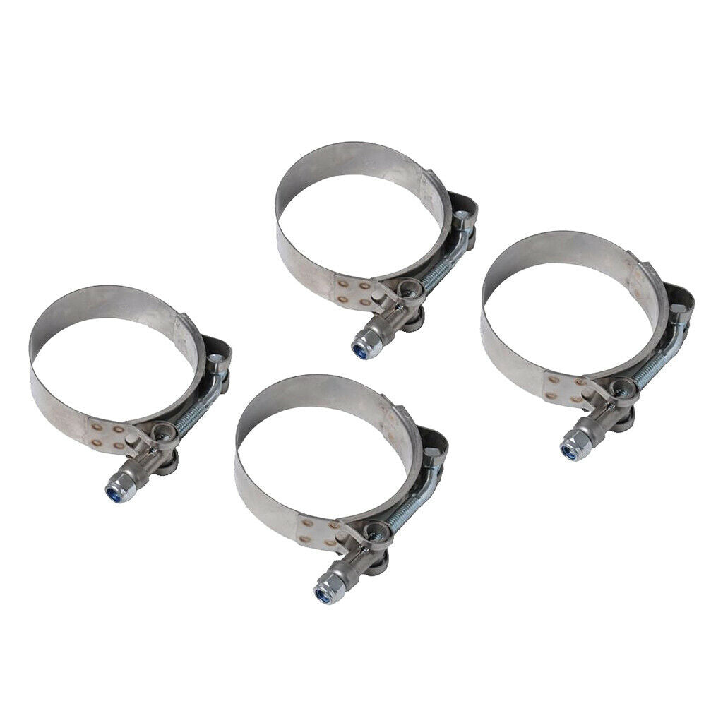 4X 79-87MM Stainless Steel T- Clamps Turbo Intake Silicone Hose Clamps