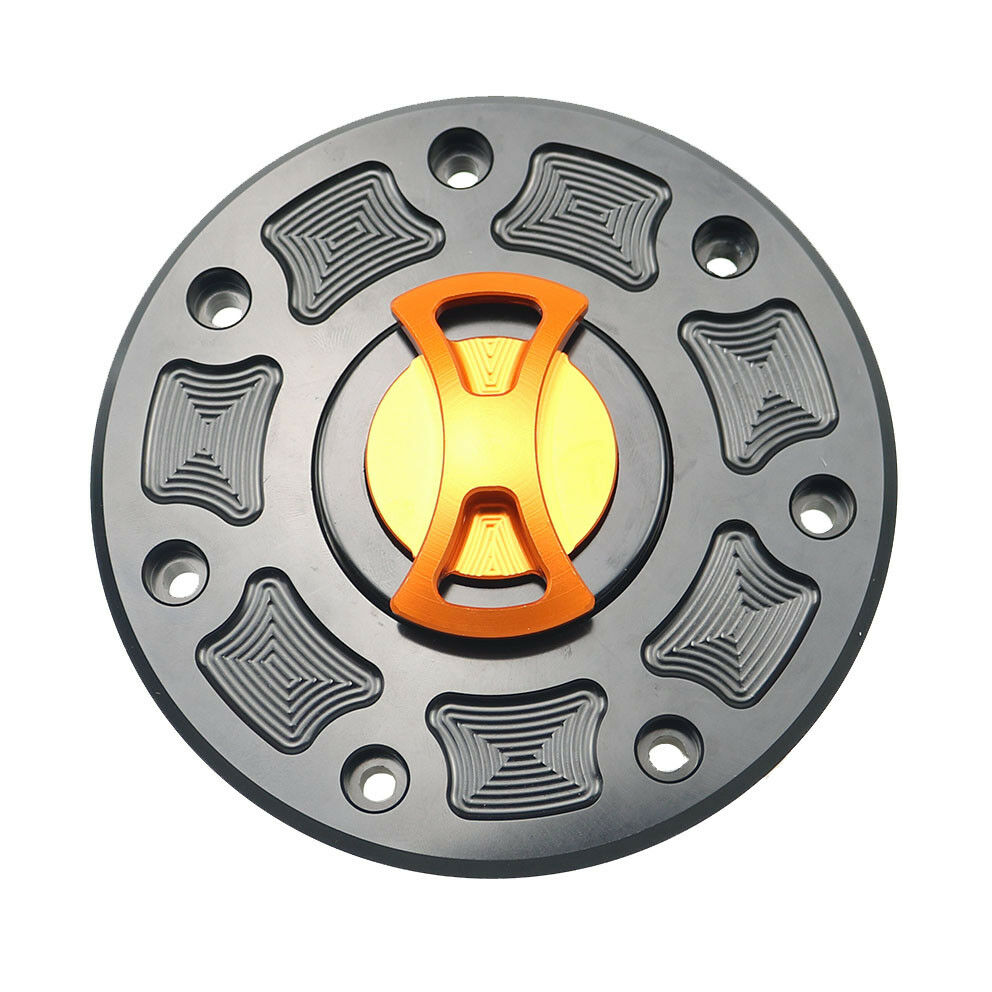 Orange CNC Bow-tie Gas Fuel Tank Cap Cover For Kawasaki ZX11 ZXR400 Ninja ZX ZZR