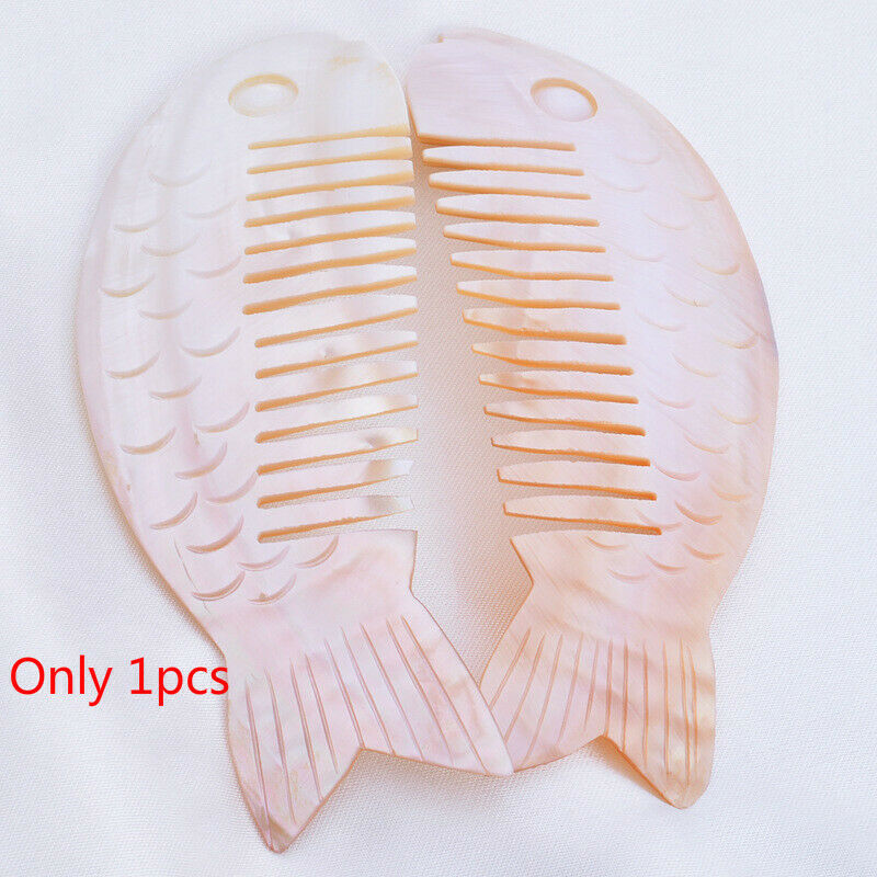 Chinese Natural Shell Scallop Fish Shape Hair Comb Cute Chic Gift Novelty Retro