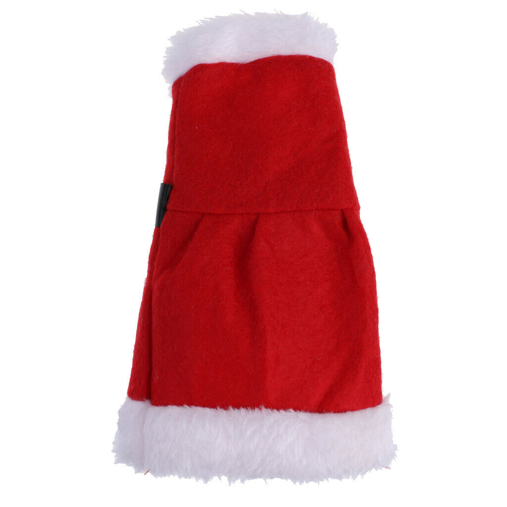 Red Christmas Dress Wine Bottle Cover Gift Wrapping Bag Table Ornament 18 cm