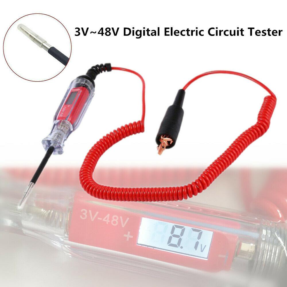 1PC 3V~48V LCD Digital Electric Circuit Tester Light Voltage Car Boat Trailer RV