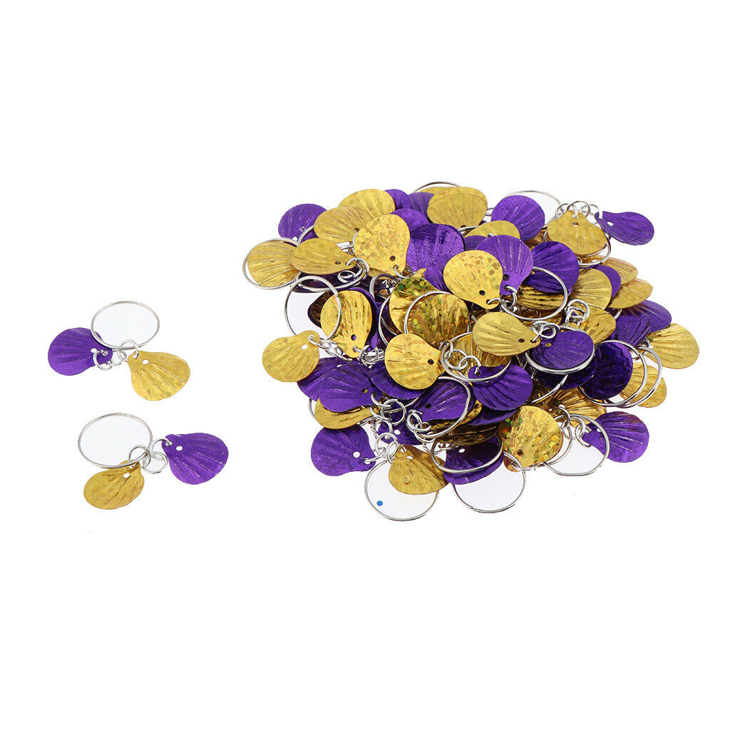 50pc Hair Pendant Circlet Set For Braid DIY Hairstyle Purple+Golden