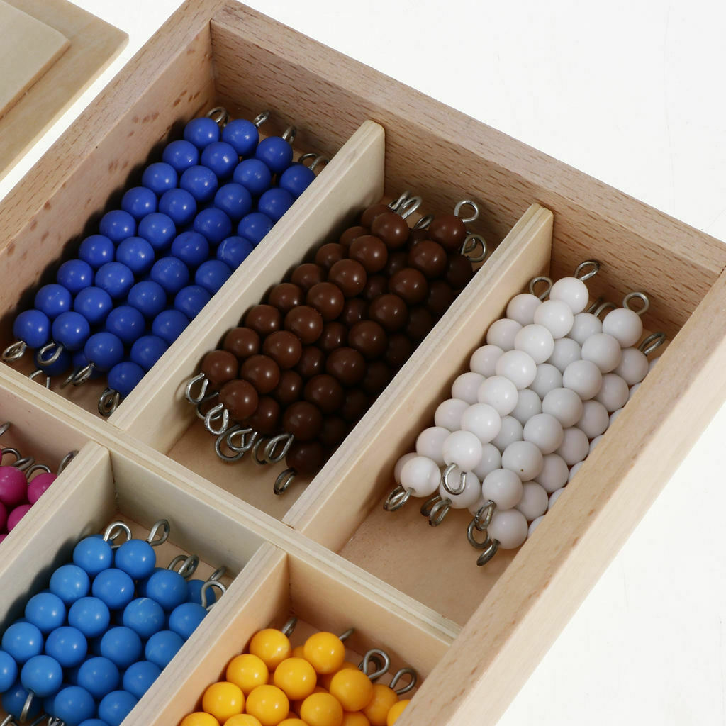 Wood Montessori Educational Math Strip Board with Bead Bars Festival Gift