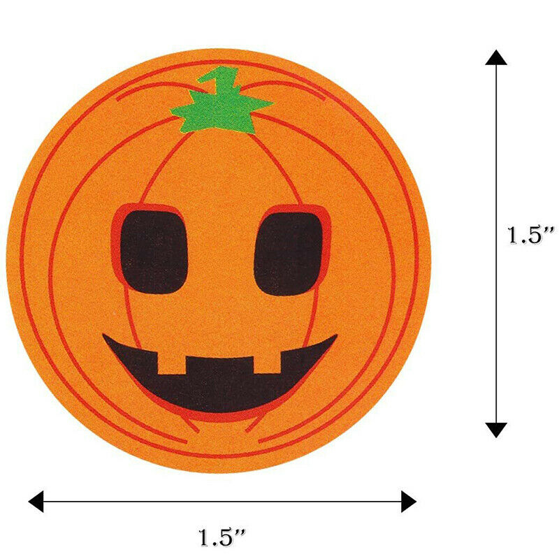 Halloween Pumpkin Orange Stickers Seals Label Gift Party Scrapbooking Spooky Rf