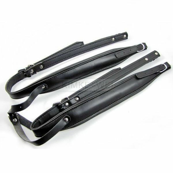 Quality Black Thick 96 -120 Bass Accordion Faux Leather Shoulder Straps Set