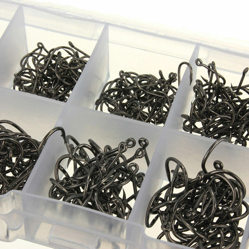 10 Different Size Circle Fishing Fish Hook Set With Box Stainless Steel 500pcs