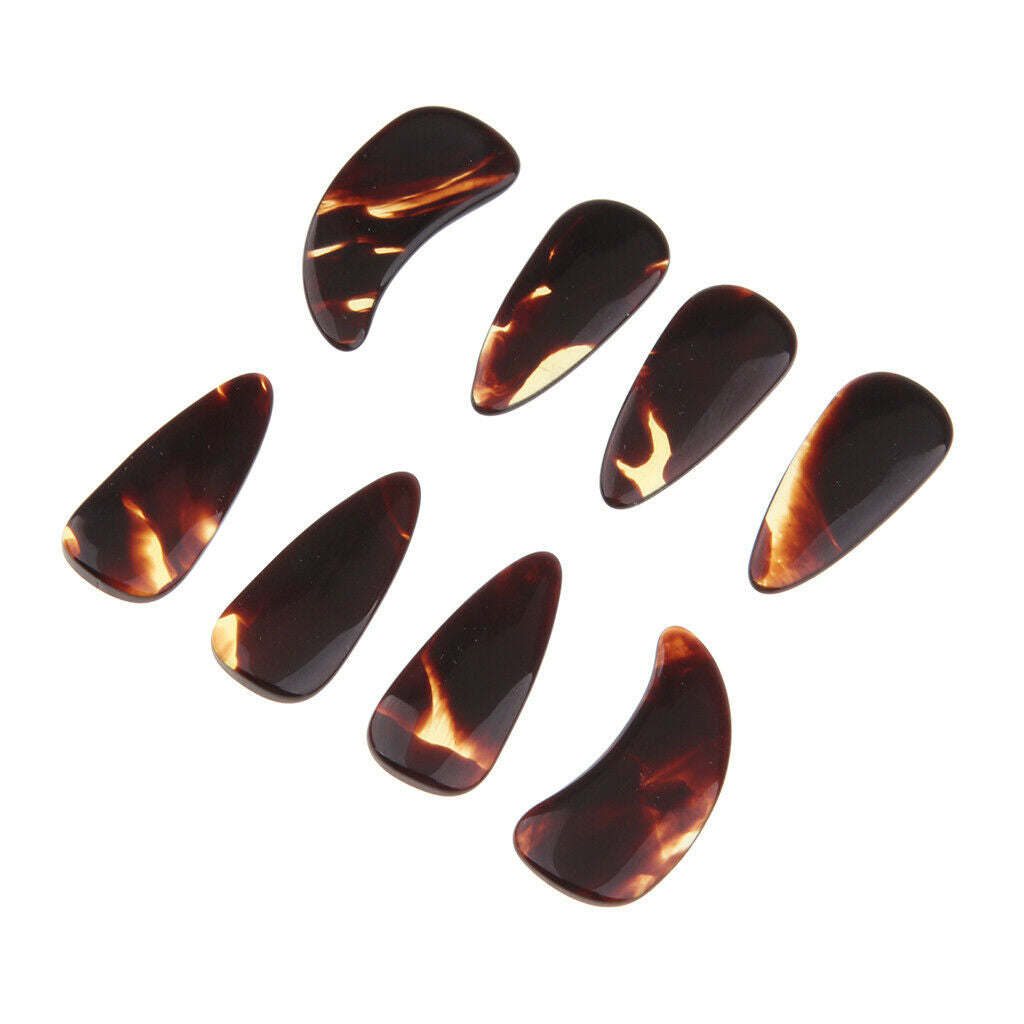 8 Pieces Guzheng Finger Picks Nails with Groove and Arc Small