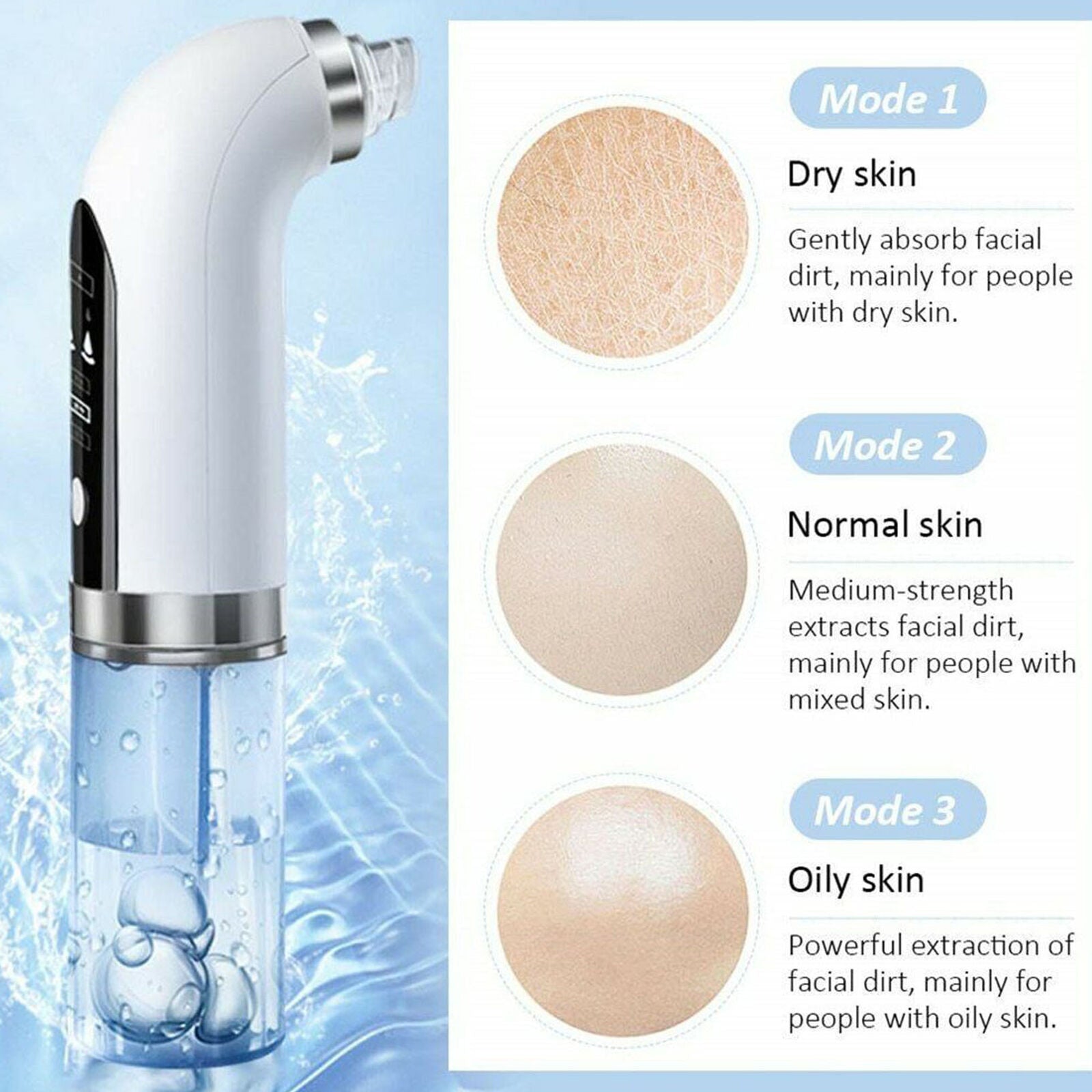 Electric Vacuum Blackhead Acne Pore Cleaner Water Cycle Skin Deep Cleaning Tools