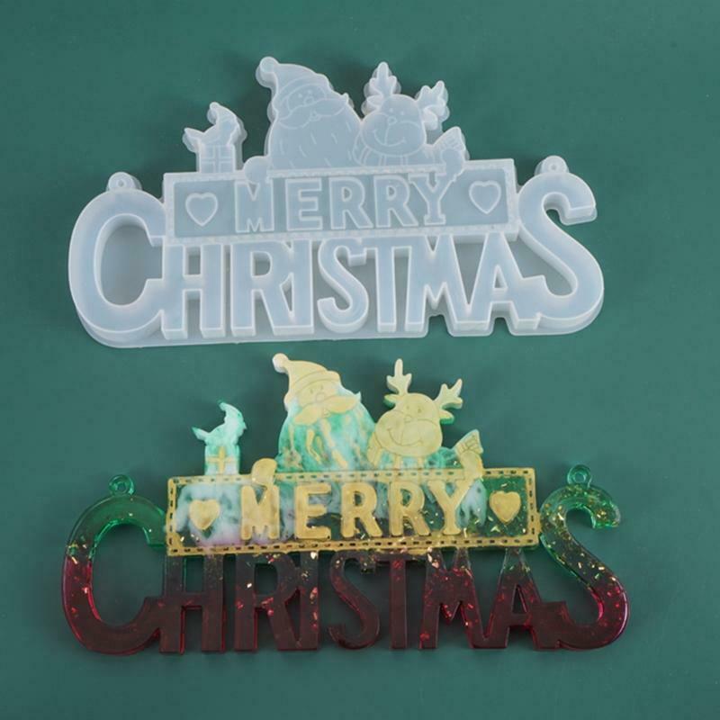 Christmas Letter Listing Decoration Silicone Mold for DIY Craft Jewelry Tool