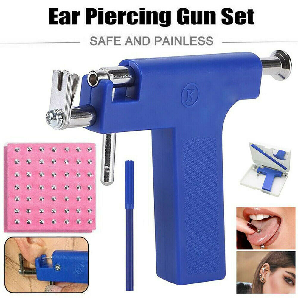 98 Studs Professional Ear PIERCING GUN Body Nose Navel Tool Jewelry Kit Set USA