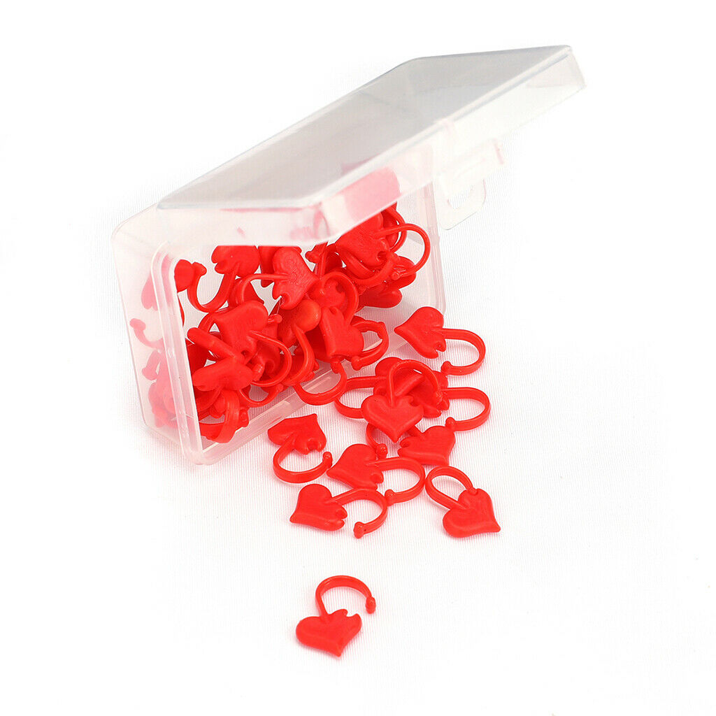 100pcs Knitting Weave Crocheting Lock Stitch Markers Needle Clip Crafts Red