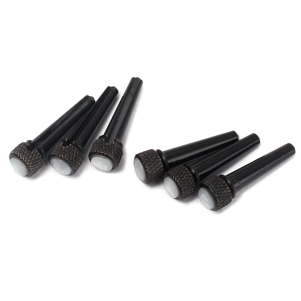 Set of 6 Copper Acoustic Guitar/Mandolin Bridge Pins Replacement-Black