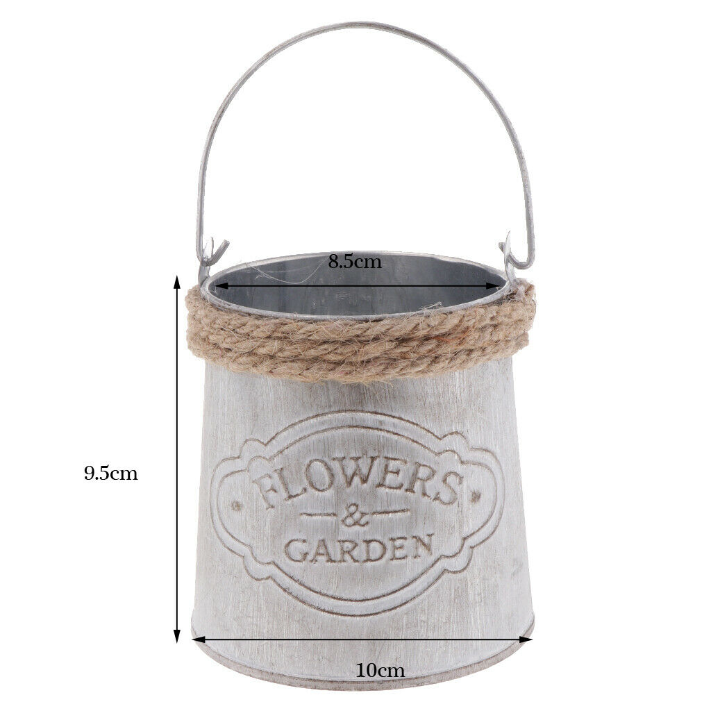 Metal Bucket Metal Tinplate Flower Plant Bucket Decorative Garden Pot for Home