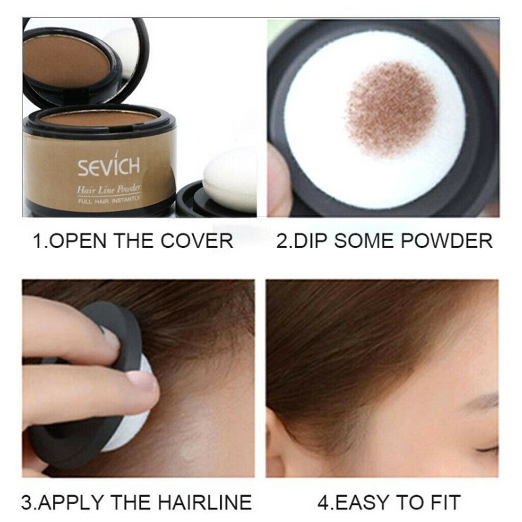 Hairline Repair Powder Hair Roots Cover for Thicker Shaggy Hair Dark Brown