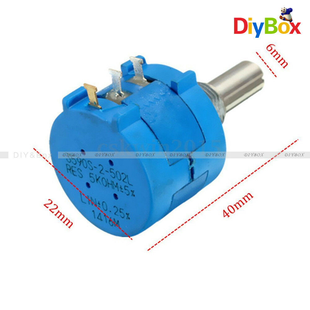 3590S Rotary Variable Resistor Wirewound Precision Potentiometer Pot 10 Turn Ohm