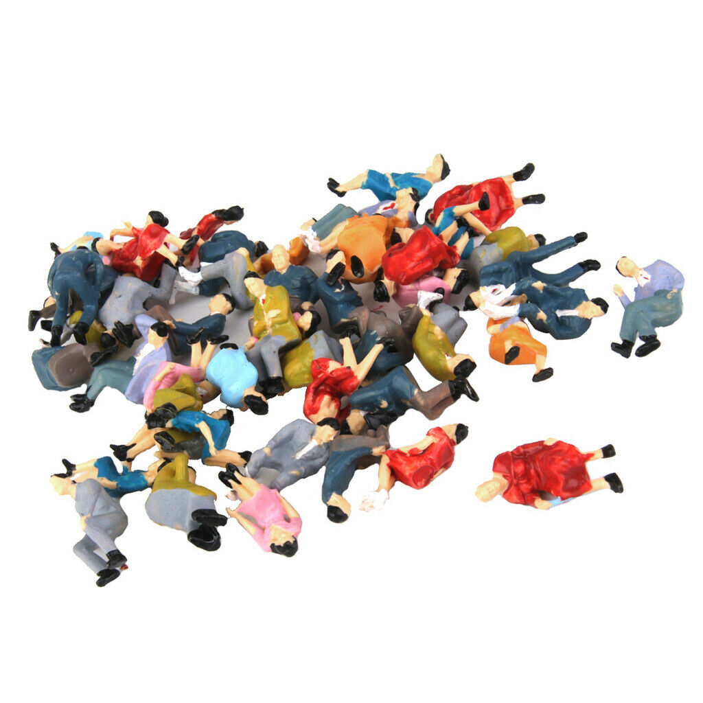 100x O Scale Diorama Train Painted Seated People Park Figures Sandtable
