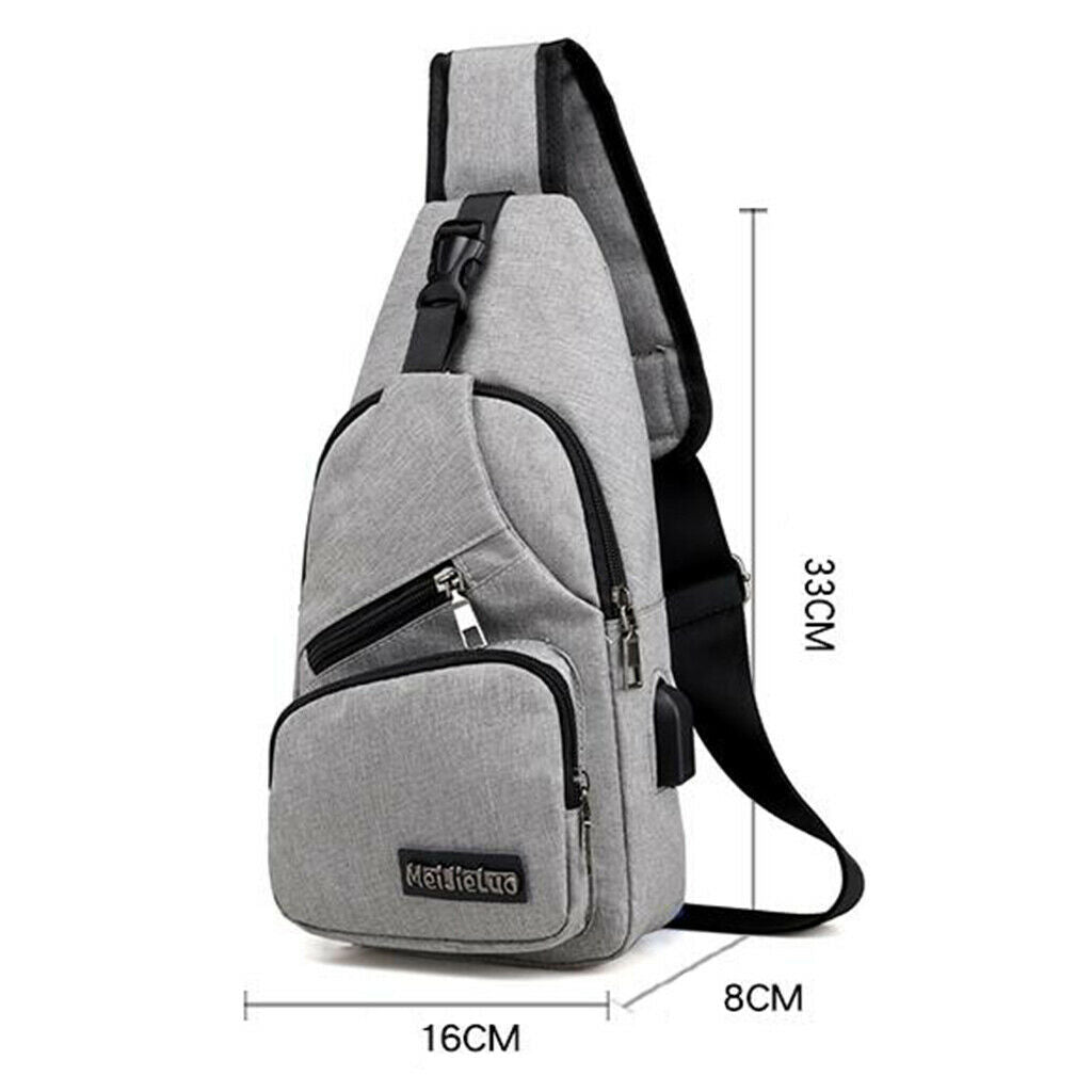 3Pcs Sling Chest Bag Chest Sling Bag with USB Charging Port Outdoor Backpack