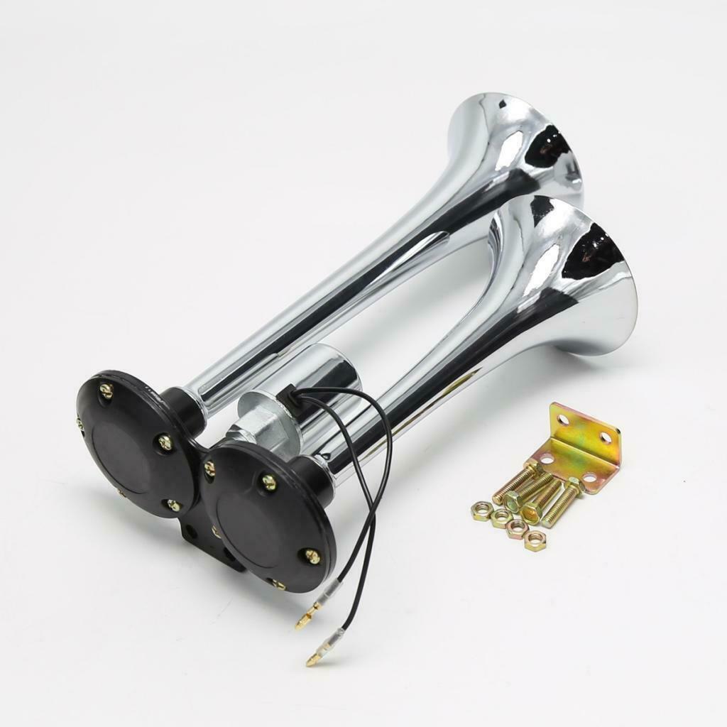 12V/24V DC Dual Trumpet Air Horn Compressor Kit - Super Loud 150db Car Truck RV