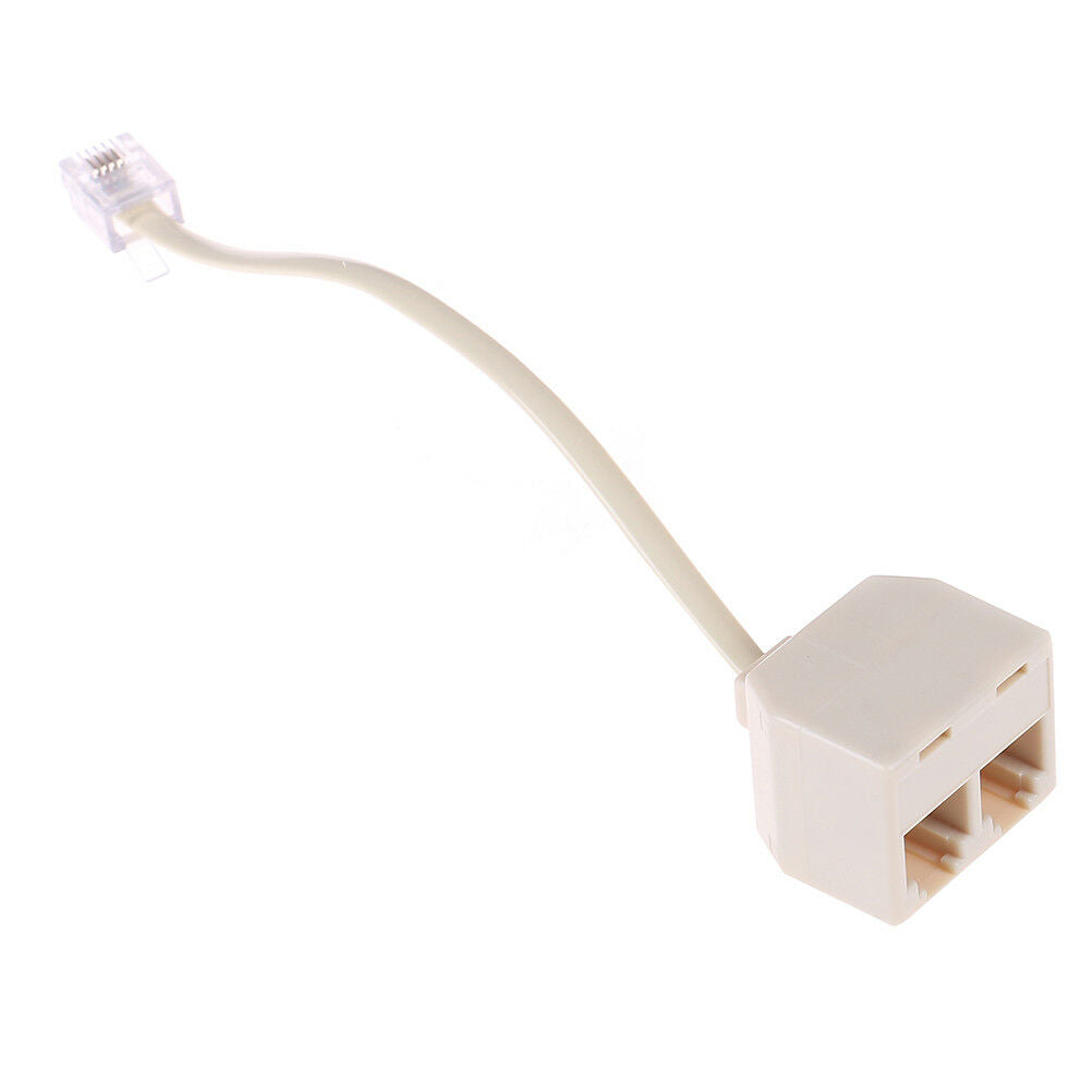 1Pc telephone RJ11 male line to double female jack filter splitter adapte.l8