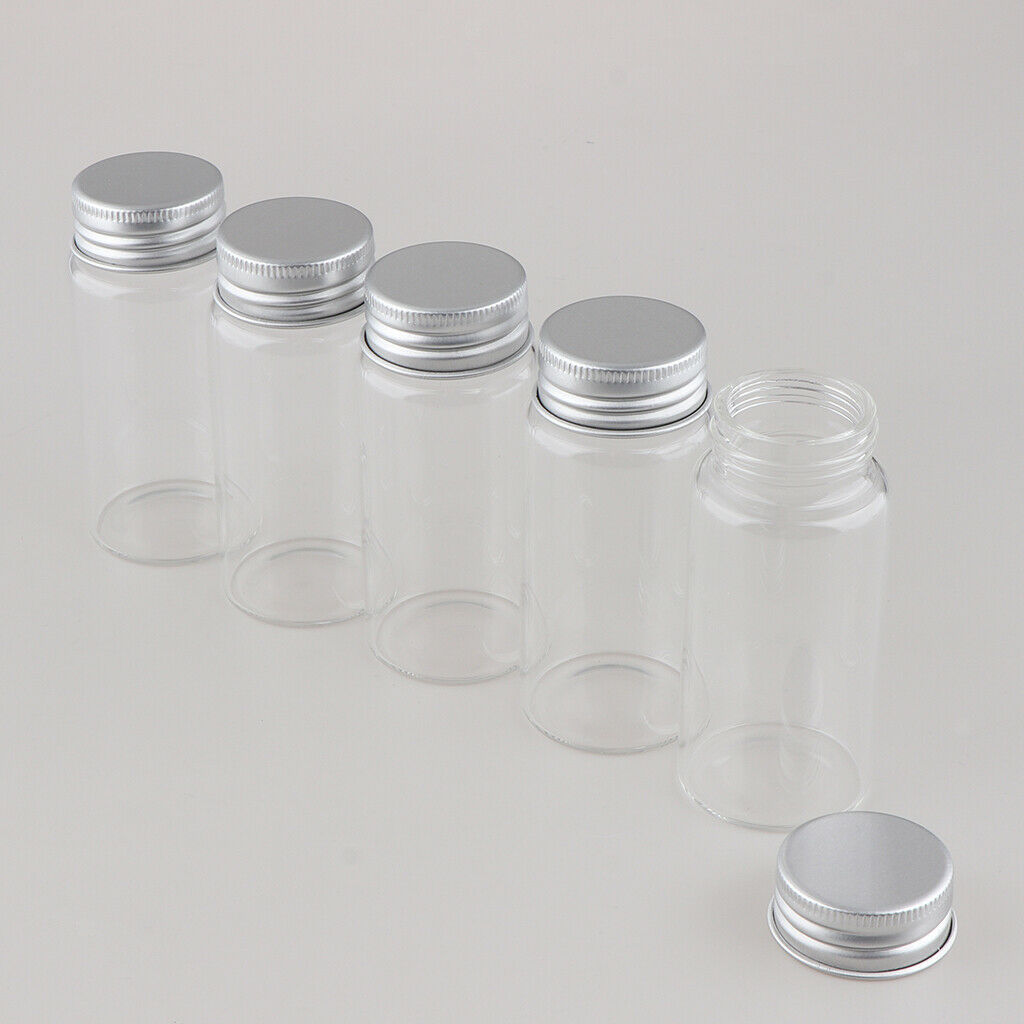 5Pcs Refillable Glass Makeup Bottles Cosmetic Pills Storage Containers 55ml
