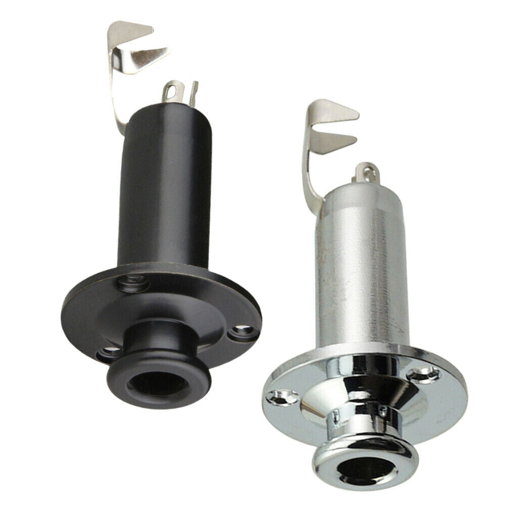 2 x 1/4" End Pin Output Input Jack Strap Lock Socket for Electric Guitar
