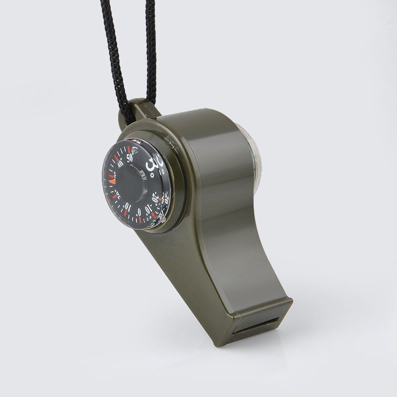 3 in1 Thermometer Compass Outdoor Emergency Survival Gear Camping Hiking Whistle