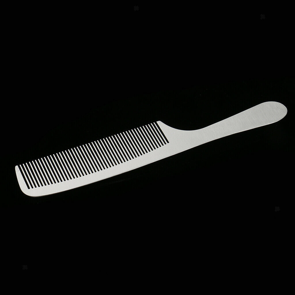 2x Stainless Salon Cutting Hair Tooth Comb Barber Hairdressing Tool
