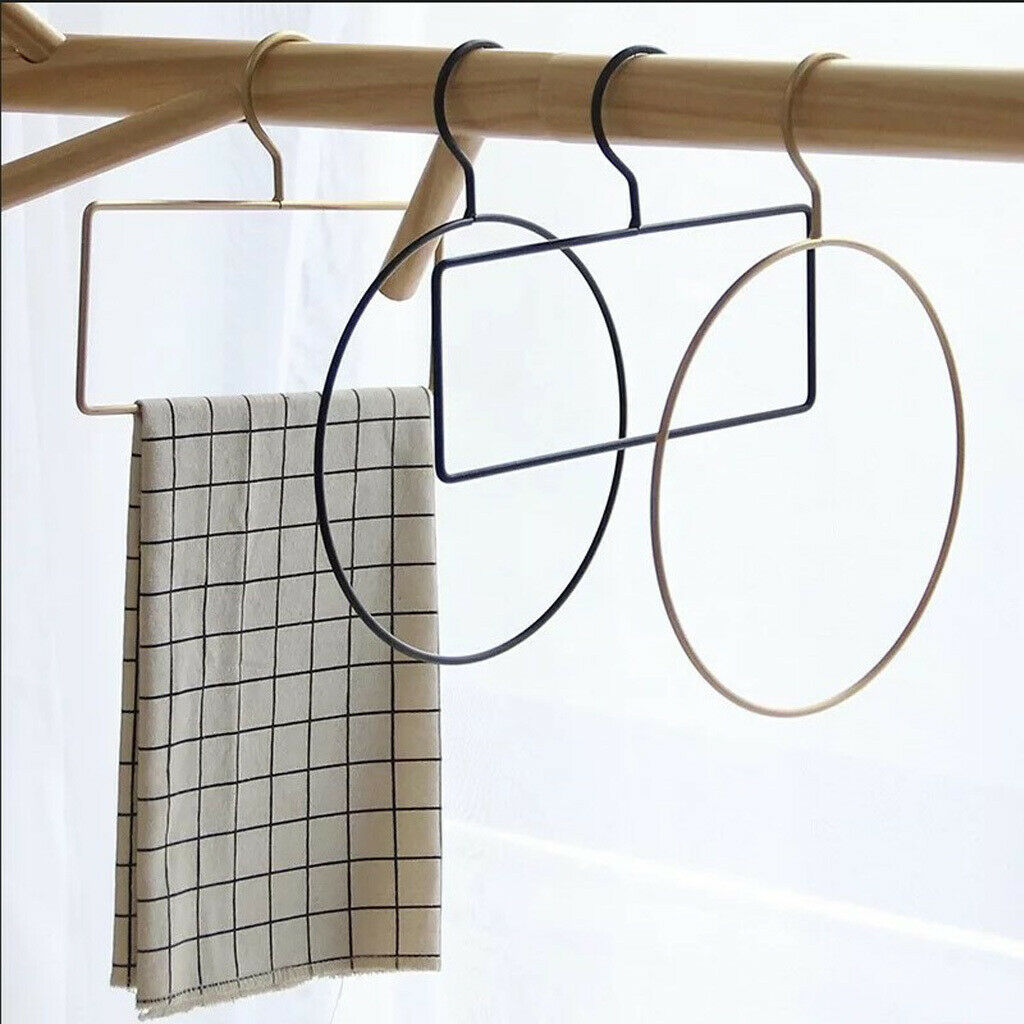 2Pcs Elegant Metal Closet Scarf Belt Hanger Display Rack Stand Holder Organizer