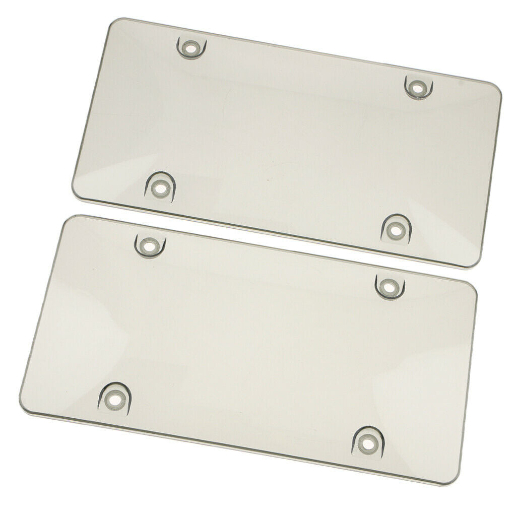 2 Pieces License Plate Frames Convex Surface Cover UV Protection Shield