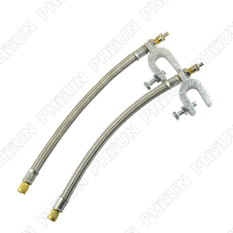9.8" Dual Tire Valve Stem Extension Braided Stainless Steel For Truck RV Trailer