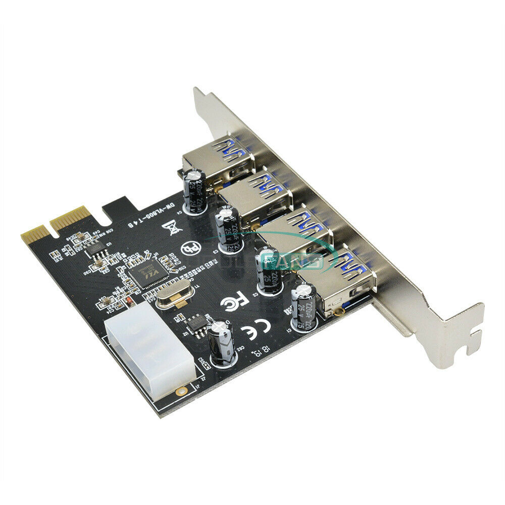 4 Port PCI-E to USB 3.0 HUB PCI Express Expansion Card Adapter 5 Gbps Speed Top