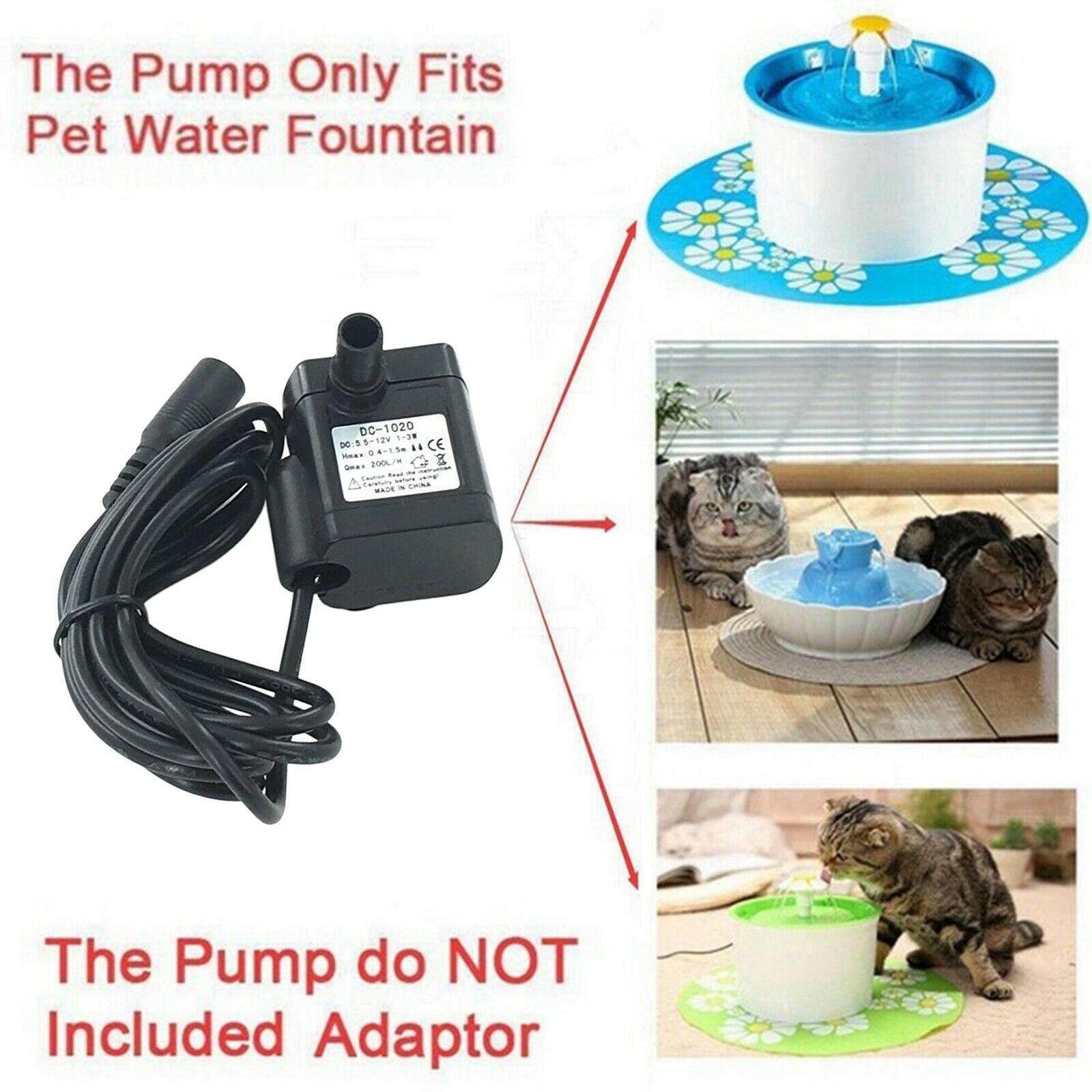 1x Brushless DC 12V Fountain Water Pump 200L/H for Aquarium Pond Circulating