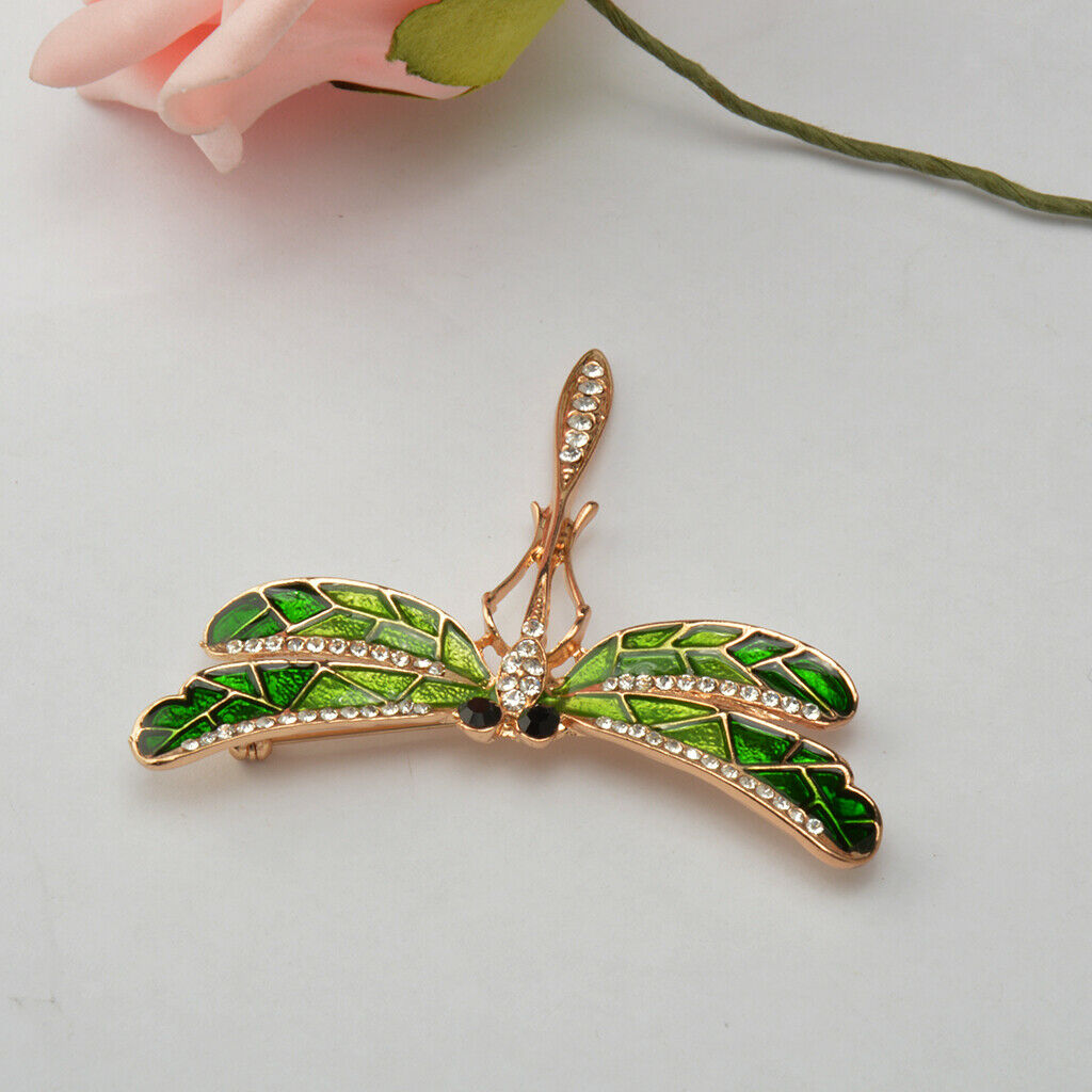 2x Novelty Crystal Dragonfly Design Brooch Pin With Personality Insect Jewelry