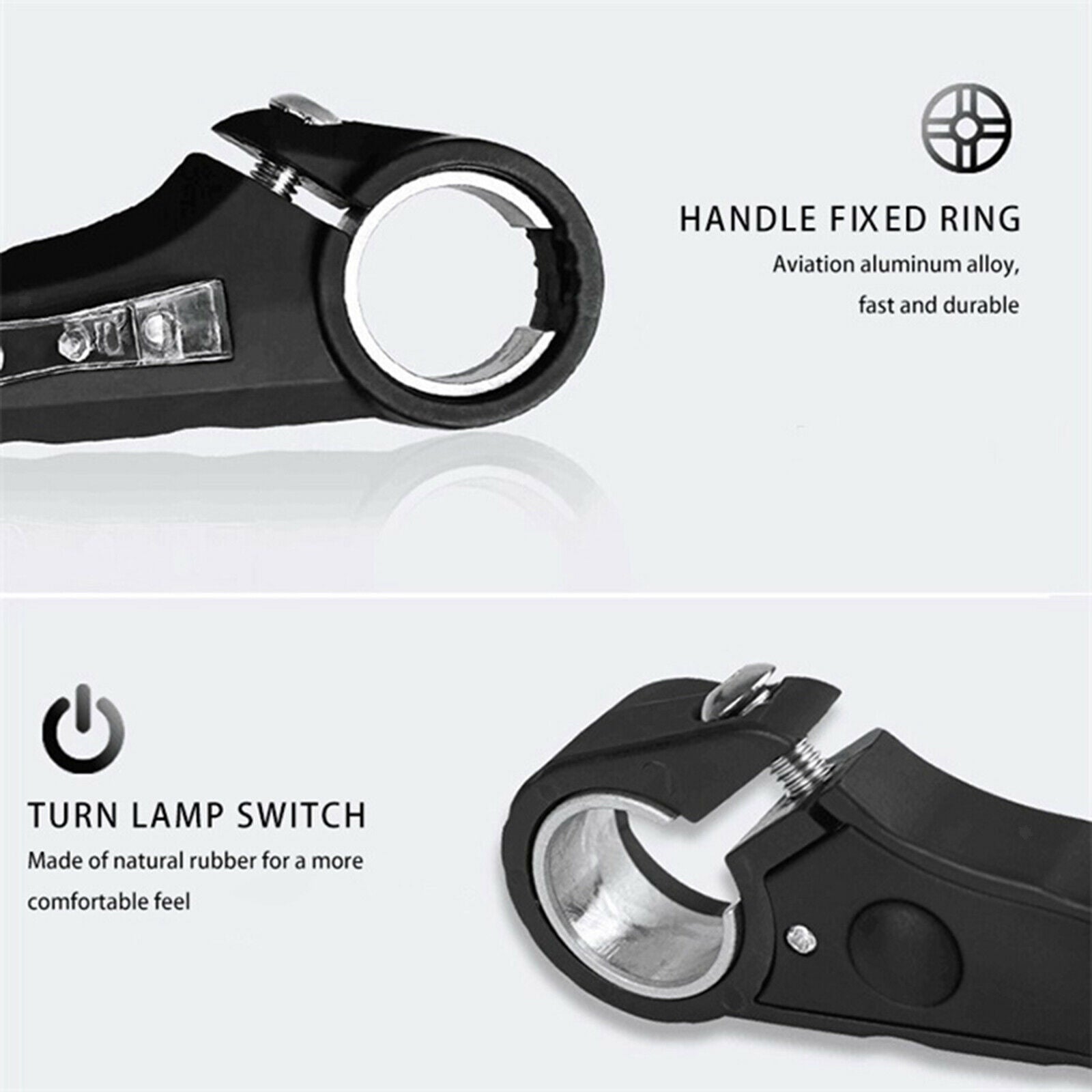 2Pieces Bicycle Rest Handlebar Grips Light Bar End Night Lamp Mountain Bikes
