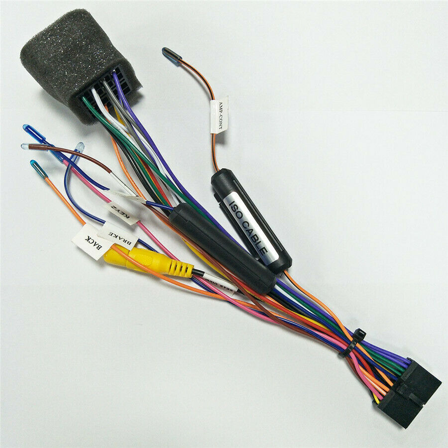 Car Stereo 20 PIN ISO Wiring Harness Connector with Rear View Camera Connection