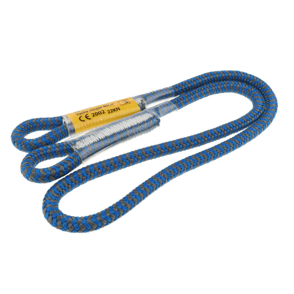 2X 25KN 8mm Prusik Rope for Arborist Climbing Caving Ziplining 80cm blue