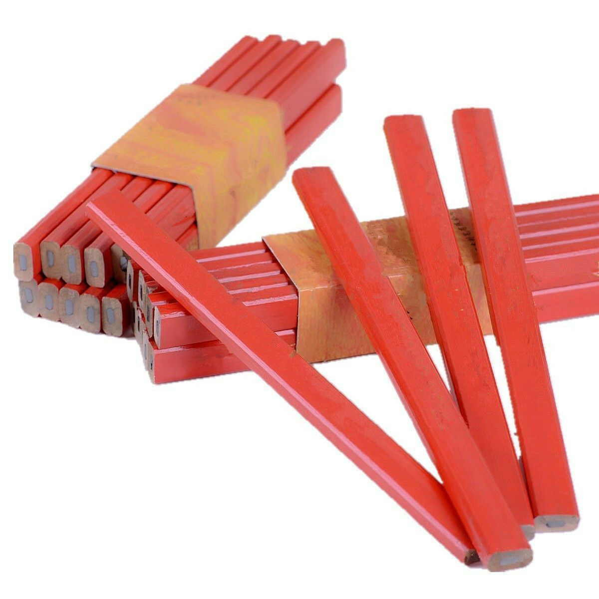 10x17.5cm Octagonal Red Hard Black Lead Carpenter Pencil Wood Working Mark T SJ
