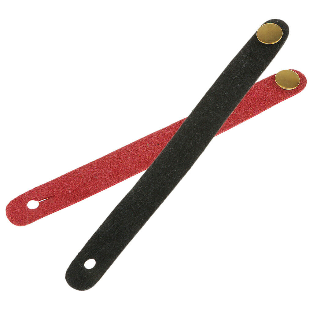 2 Pieces Microfiber Leather Strap Button Holder Acoustic / Folk Guitars DIY