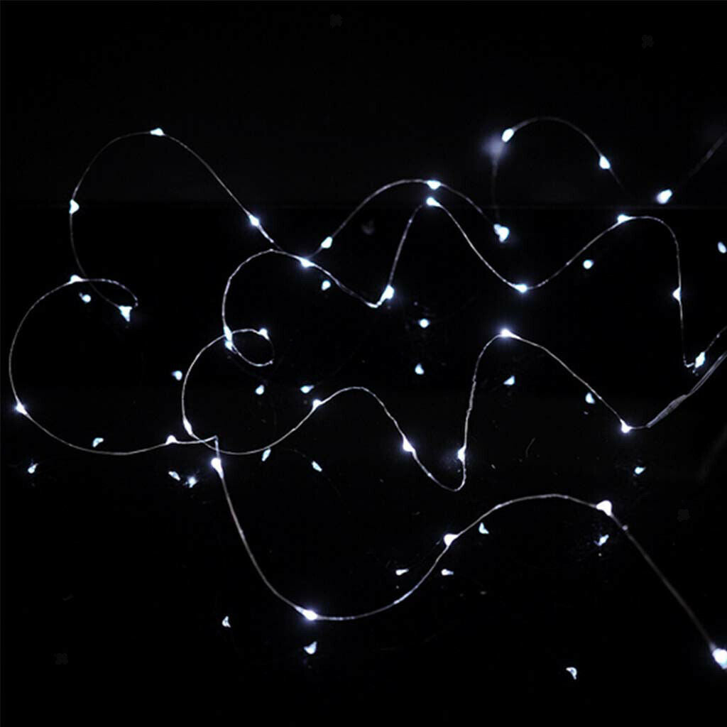 Solar Powered LED String Light Waterproof Lamp Holiday Decoration White