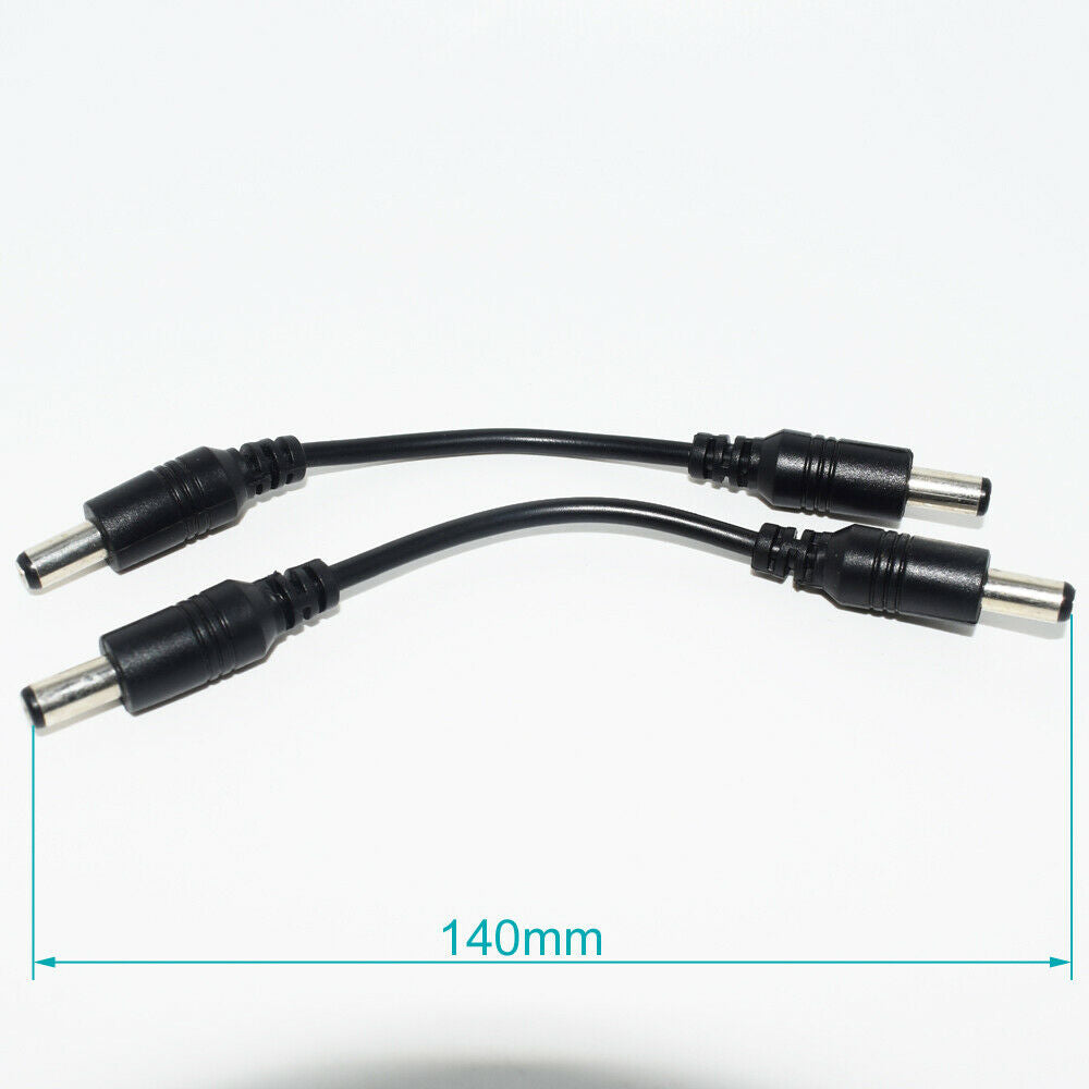50pcs 14cm DC Power 5.5x2.1mm Male To 5.5x2.1mm Male Straight Extension Cable