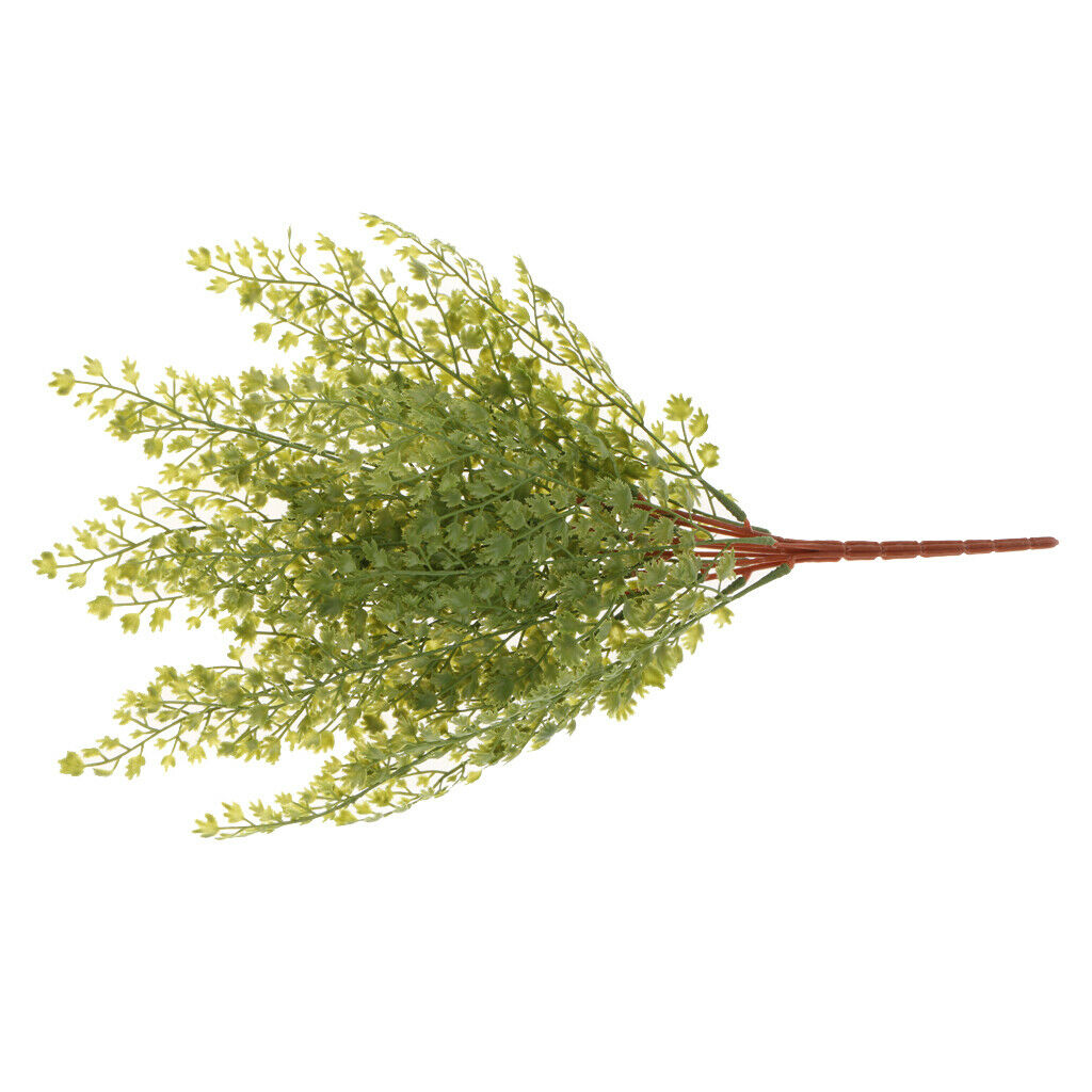 7-branch Artificial Plastic Fern Leaves Garden Yard Home Wedding Decor 45cm