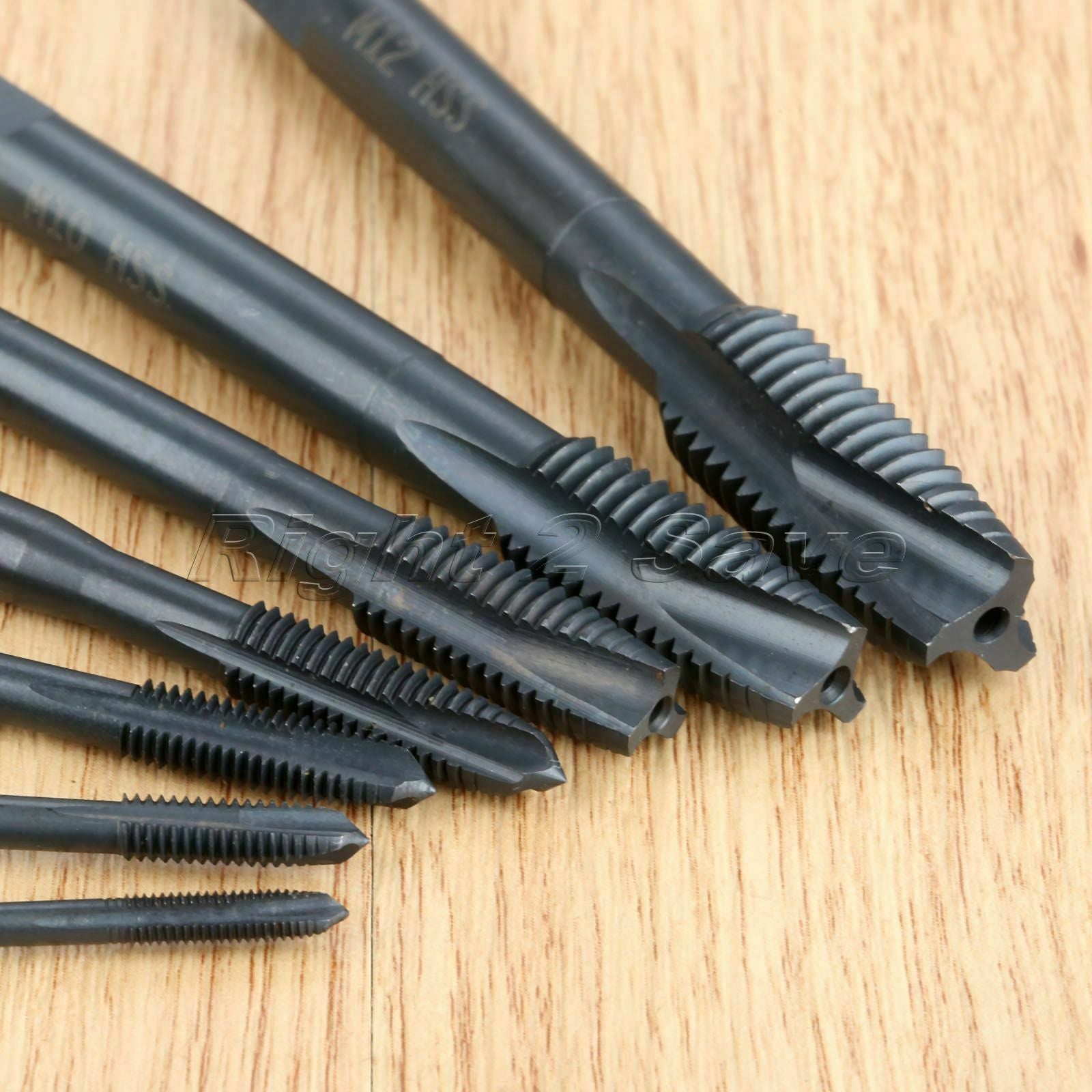7X HSS Metric Thread Spiral Pointed Taps Tapping Metalworking Drill Bits M3-M12