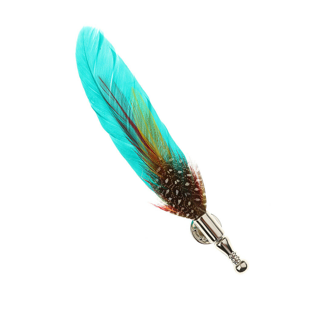 Women's Feather Brooch Pins Wedding Party DIY Bridegroom Bridal Decor Green