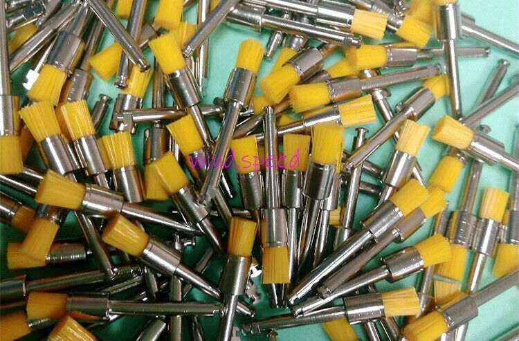 100pcs Colorful Nylon Polishing Brushes Dental Latch Flat Polisher Brush Small