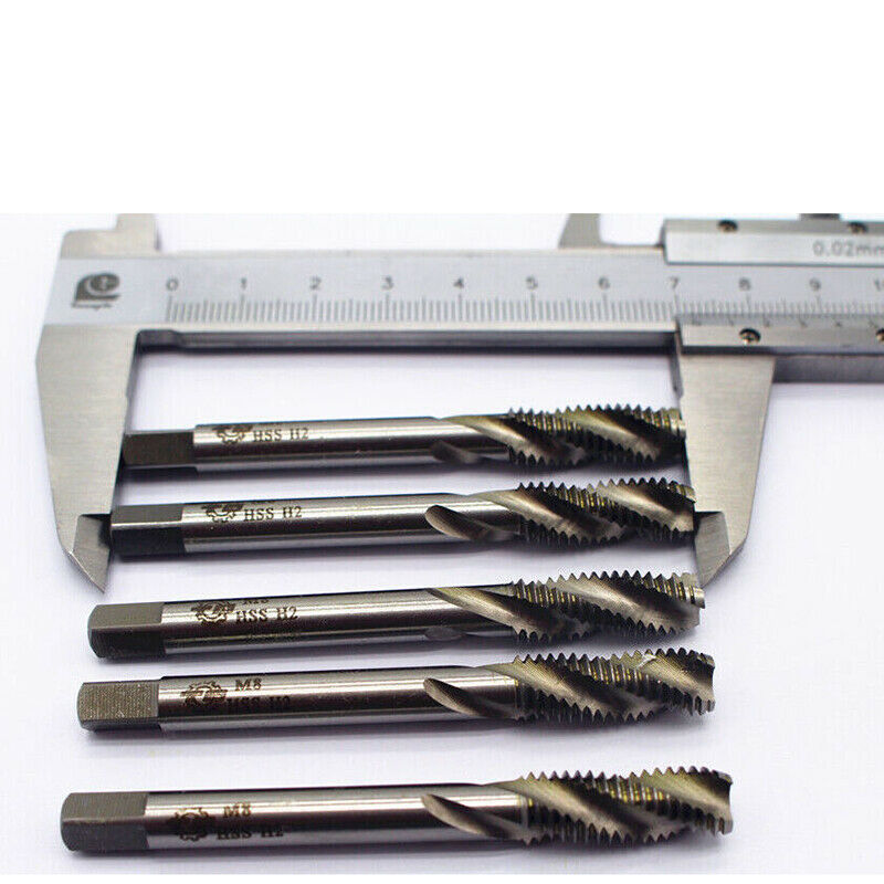 4pcs 8mm HSS Spiral Cobalt Right hand Thread Tap M8 H2 for Stainless Steel