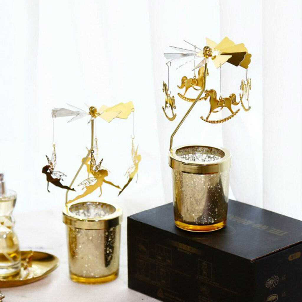 2 Pieces Rotating Metal Candle Holder Elf Candlestick DIY New Year Gifts