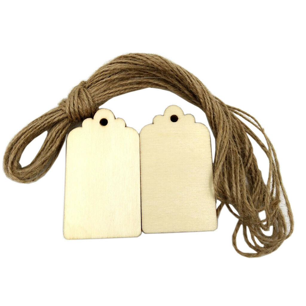 100pcs Unfinished Wood Embellishments Hanging Ornaments Wedding Party Decor