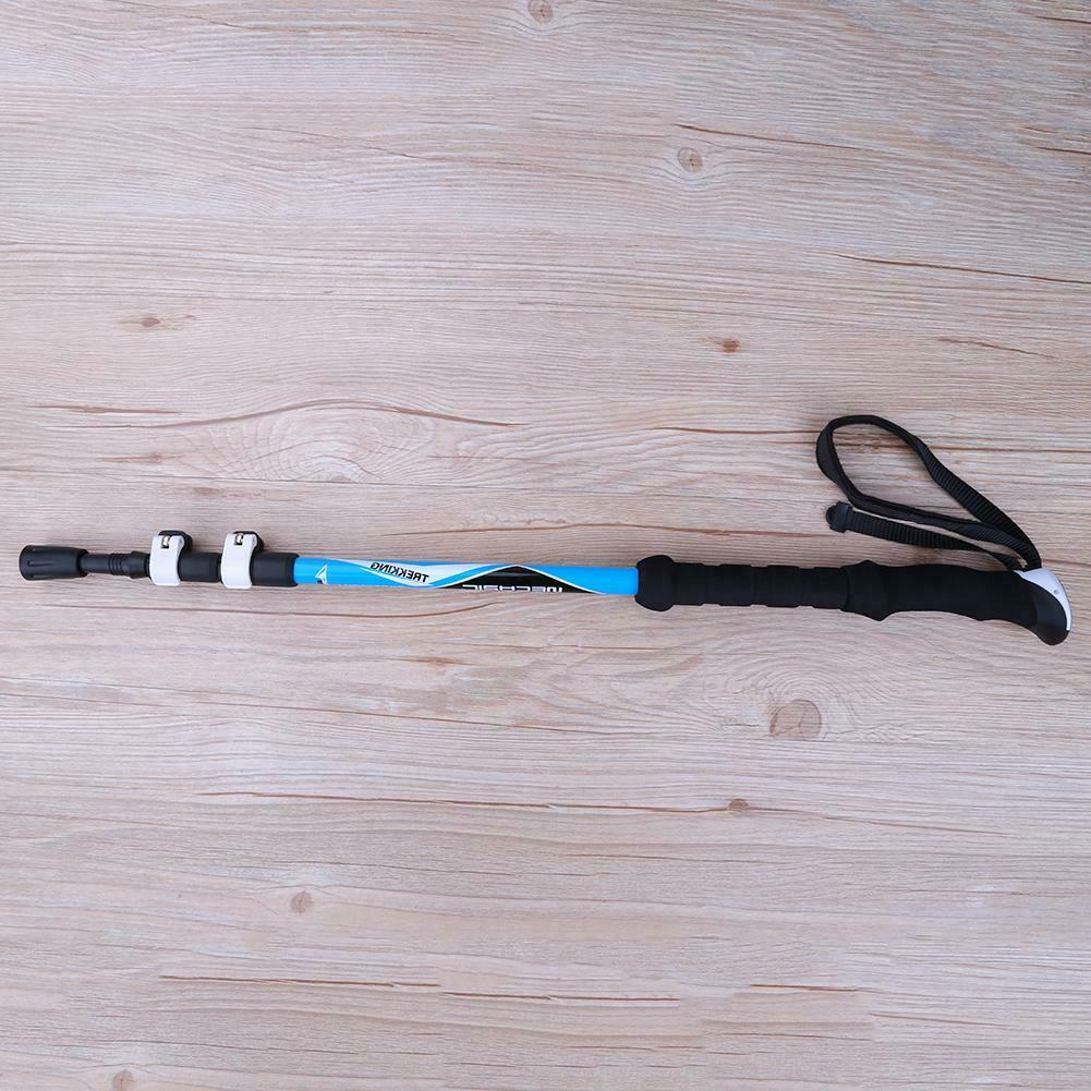 Adjustable 3 Section Carbon Fiber Trekking Walking Hiking Pole Cane Crutch Tool