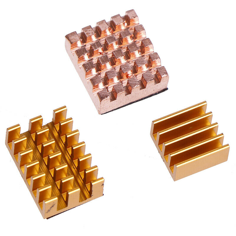 3Pcs/set Raspberry Pi 4B Copper Cooling Pad Heatsink Radiator Coolin.l8